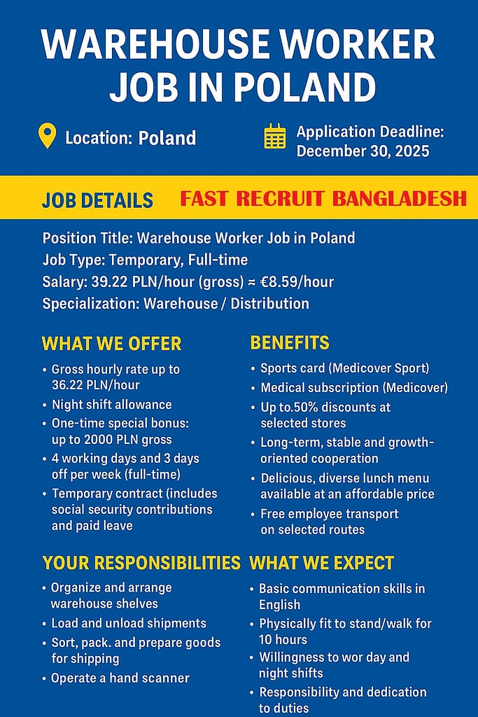 Warehouse Worker Job In Poland